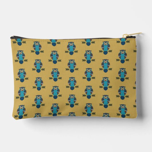 Pochette À Accessoires Chouette d'art populaire nordique (Verso)