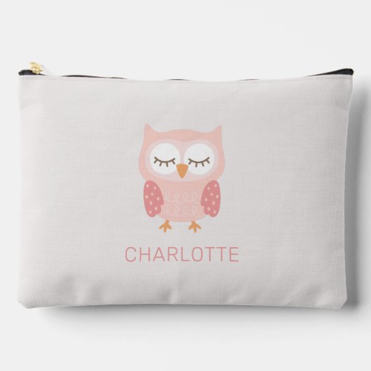 Pochette À Accessoires 'Chouette rose', filles customisées mignonnes et c (Recto)