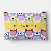 Pochette À Accessoires Chouettes mignonnes, Chouette Motif, Chouettes col (Verso)