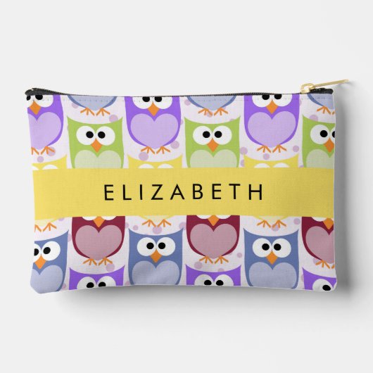 Pochette À Accessoires Chouettes mignonnes, Chouette Motif, Chouettes col (Verso)