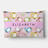 Pochette À Accessoires Chouettes mignonnes, Chouette Motif, Chouettes col (Verso)