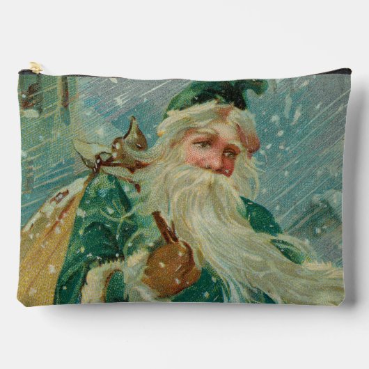 Pochette À Accessoires Christmas Greetings-Retro Santa Claus Postcard (Recto)