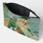 Pochette À Accessoires Christmas Greetings-Retro Santa Claus Postcard (Ouvrir)