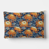 Pochette À Accessoires Chrysanthèmes bleus et dorés (Verso)