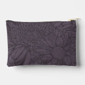 Pochette À Accessoires Chrysanthèmes et nom sur prune poussiéreuse (Verso)