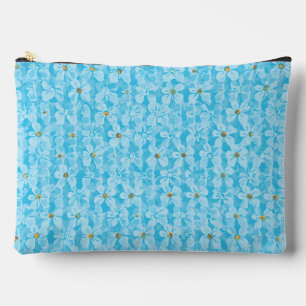 Pochette À Accessoires Ciel Bleu Doux & Motif Floral Ditsy à l'Aquarelle 