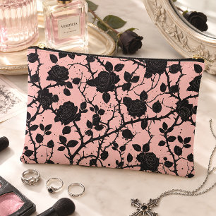 Pochette À Accessoires Cimetière Roses Roses Gothiques Rose Noir Et Rose