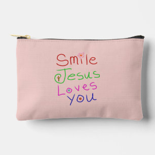 Pochette À Accessoires Citation chrétienne « Souriez Jésus vous aime »