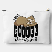 Pochette À Accessoires Citation de café mignon couché (Verso)