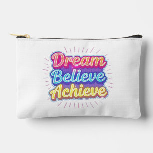 Pochette À Accessoires Citation motivationnelle néon 'Rêver croire réussi