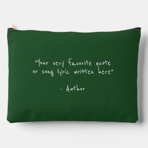 Pochette À Accessoires Citation personnalisée - créez la vôtre en vert