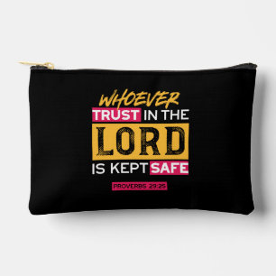 Pochette À Accessoires Citation Quiconque Se Fie Au Seigneur Est Protégé