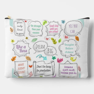 Pochette À Accessoires Citations Motivationnelles Colorées Discours Bulle