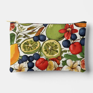 Pochette À Accessoires Citrons méditerranéens, citrons et fleurs. Peints