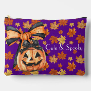 Pochette À Accessoires Citrouille Coquette d'Automne/Halloween Mignonne