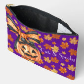 Pochette À Accessoires Citrouille Coquette d'Automne/Halloween Mignonne (Ouvrir)