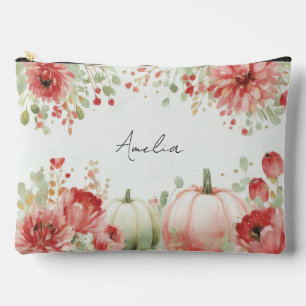 Pochette À Accessoires Citrouilles et fleurs d'automne