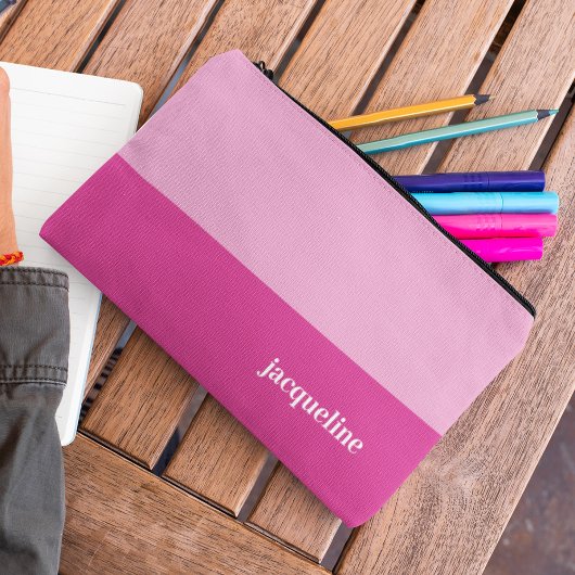 Pochette À Accessoires Clair rose foncé Style simple Nom personnalisé