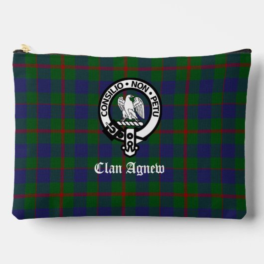 Pochette À Accessoires Clan Agnew Crest Badge et Tartan (Recto)