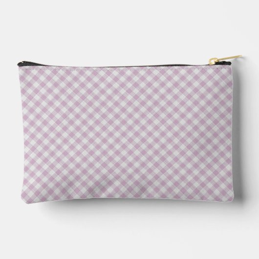 Pochette À Accessoires Classé Pastel Violet Rose En vichy Chèque Motif (Verso)
