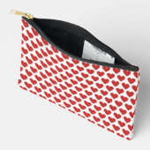 Pochette À Accessoires Classique Cute Chic Coeurs rouges sur Blanc (Ouvrir)
