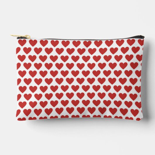 Pochette À Accessoires Classique Cute Chic Coeurs rouges sur Blanc (Recto)