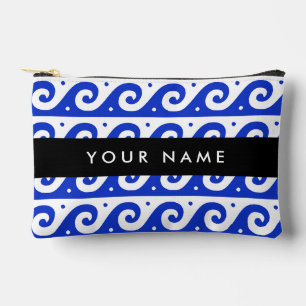 Pochette À Accessoires Clé de méandre grecque, Clé de vague, Bleu, Votre