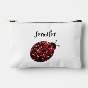 Pochette À Accessoires Coccinelle étincelles motif rouge personnalisable 