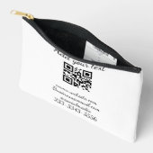 Pochette À Accessoires code QR personnalisé simple ajouter votre nom text (Ouvrir)