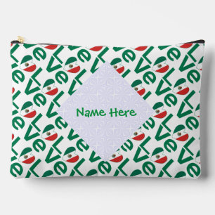 Pochette À Accessoires Cœur de drapeau mexicain vert LOVE personnalisé en