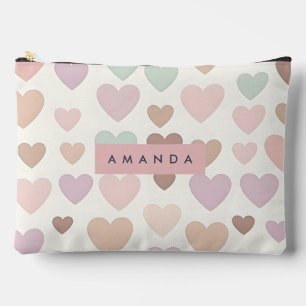 Pochette À Accessoires Cœur Minimal Pastel Mignon Personnalisé