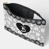 Pochette À Accessoires Coeur Noir Et Argent À La Mode Avec Des Points Et (Ouvrir)