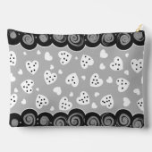 Pochette À Accessoires Coeur Noir Et Argent À La Mode Avec Des Points Et (Verso)