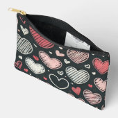 Pochette À Accessoires Coeurs craie de la Saint Valentin (Ouvrir)