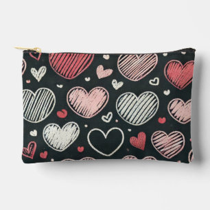 Pochette À Accessoires Coeurs craie de la Saint Valentin