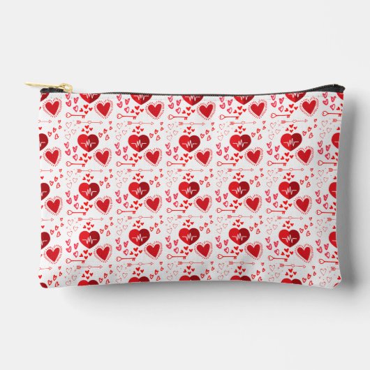 Pochette À Accessoires Cœurs d'amour rouges mignons (Recto)