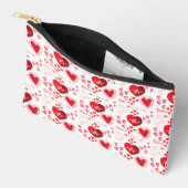 Pochette À Accessoires Cœurs d'amour rouges mignons (Ouvrir)