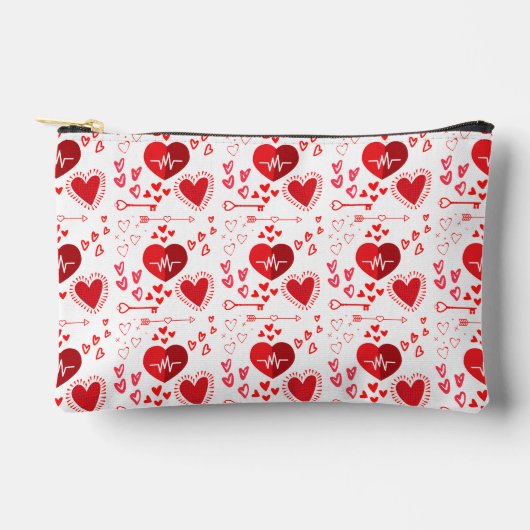 Pochette À Accessoires Cœurs d'amour rouges mignons (Recto)