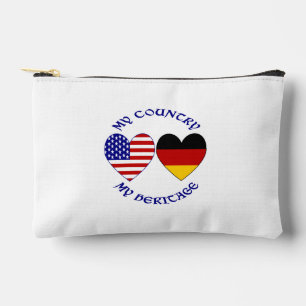 Pochette À Accessoires Cœurs de drapeau USA allemand Patrimoine national