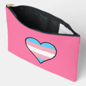 Pochette À Accessoires cœurs de fierté transgenre (Ouvrir)