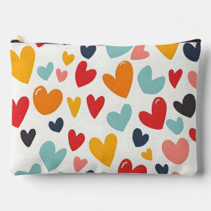 Pochette À Accessoires Cœurs Doodles Colorés Romantiques