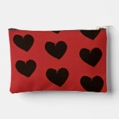 Pochette À Accessoires Coeurs noirs en rouge (Verso)