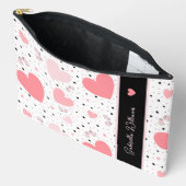 Pochette À Accessoires Cœurs roses et petit cochon (Ouvrir)