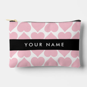Pochette À Accessoires Coeurs roses, Romantique, Votre Nom, Personnaliser