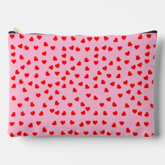 Pochette À Accessoires Coeurs rouges joueurs Pastel rose