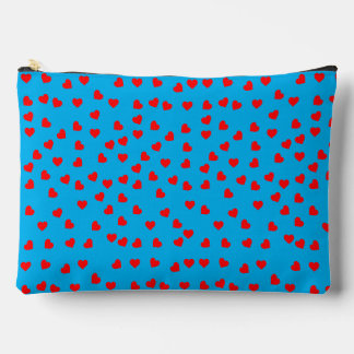 Pochette À Accessoires Coeurs rouges joueurs Sky Blue