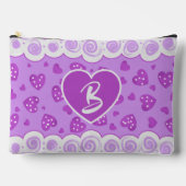 Pochette À Accessoires Cœurs violets avec des points et des volutes (Recto)