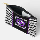 Pochette À Accessoires Coeurs violets B&W battants (Ouvrir)