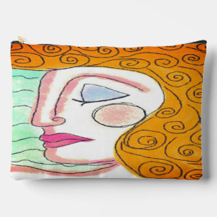 Pochette À Accessoires Coiffure bouclée Art Abstrait