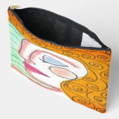 Pochette À Accessoires Coiffure bouclée Art Abstrait (Ouvrir)